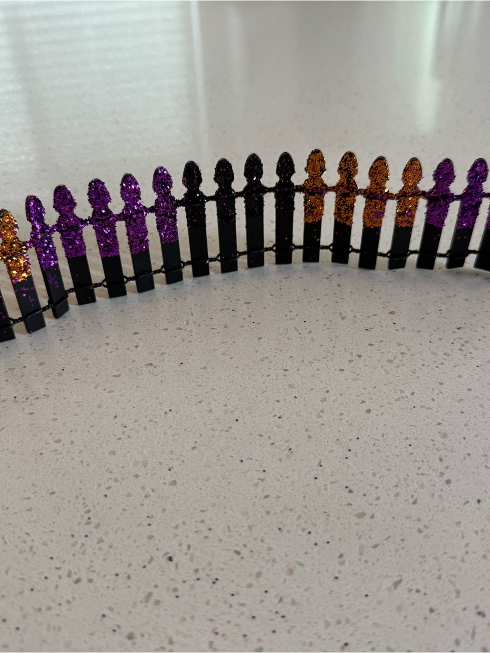 Department 56 Glitter Mini Fence Garland in Black, Purple & Gold